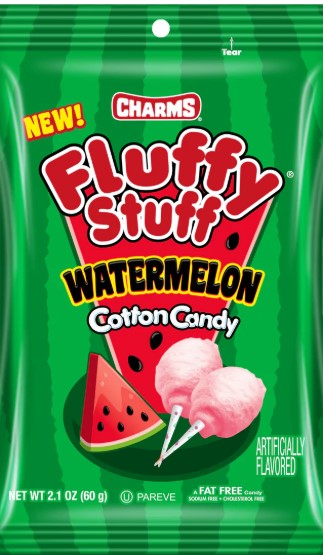 CHARMS FLUFFY STUFF WATERMELON COTTON CANDY BAG