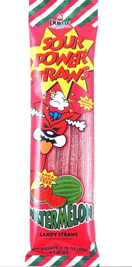 SOUR POWER STRAWS WATERMELON